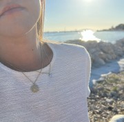 Srebrny pozłacany naszyjnik koło