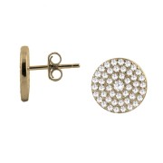 Srebrne pozłacane kolczyki koła duże z cyrkoniami