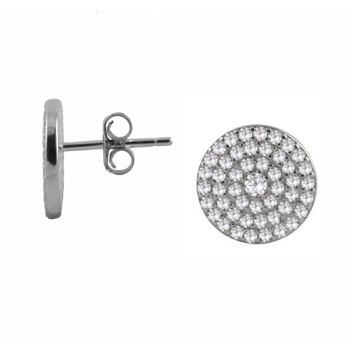 Srebrne kolczyki koła duże z cyrkoniami