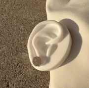 Srebrne pozłacane kolczyki koła duże z cyrkoniami