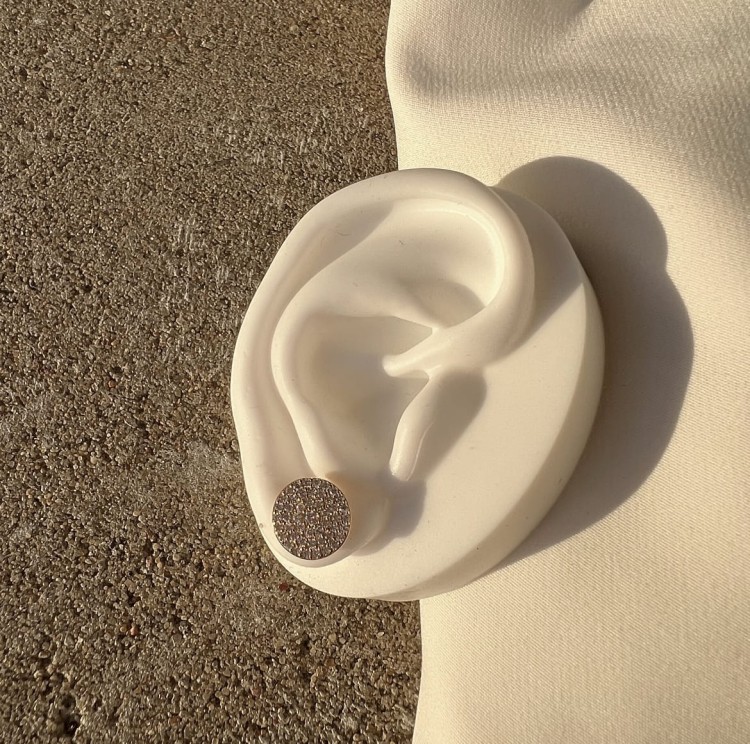 Srebrne pozłacane kolczyki koła duże z cyrkoniami