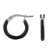 Srebrne  kolczyki koła CZARNE