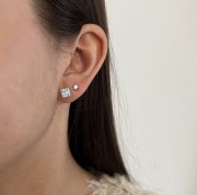 Srebrne kolczyki z cyrkoniami kwadrat