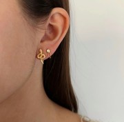 Srebrne pozłacane kolczyki wąż