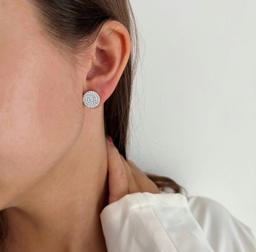 Srebrne kolczyki koła duże z cyrkoniami