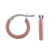 Srebrne  kolczyki koła RÓŻOWE