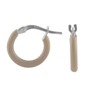 Srebrne  kolczyki koła BEŻOWE