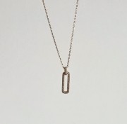 Srebrny pozłacany naszyjnik z cyrkoniami