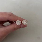 Srebrne pozłacane kolczyki koła duże z cyrkoniami