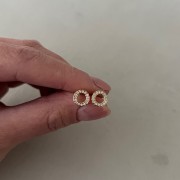 Srebrne pozłacane kolczyki koła z cyrkoniami