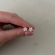 Srebrne pozłacane kolczyki gwiazdki z cyrkoniami