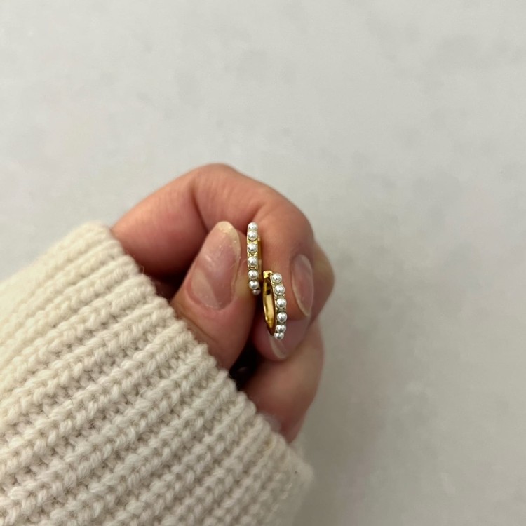 Srebrne pozłacane kolczyki koła PEREŁKI