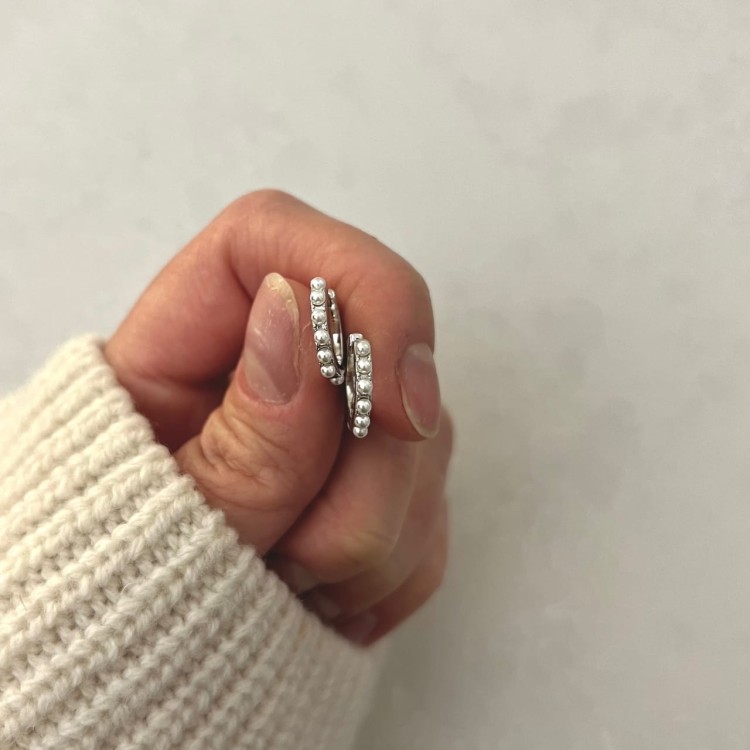 Srebrne kolczyki koła PEREŁKI