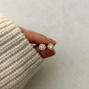 Srebrne pozłacane kolczyki z cyrkoniami