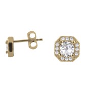 Srebrne pozłacane kolczyki z cyrkoniami