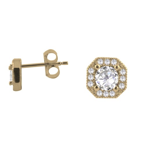 Srebrne pozłacane kolczyki z cyrkoniami