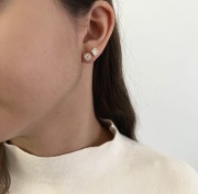 Srebrne pozłacane kolczyki z cyrkoniami