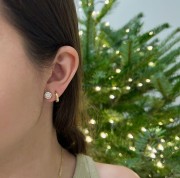 Srebrne pozłacane kolczyki z cyrkoniami