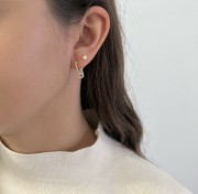 Srebrne pozłacane kolczyki z cyrkoniami ELEGANCKIE