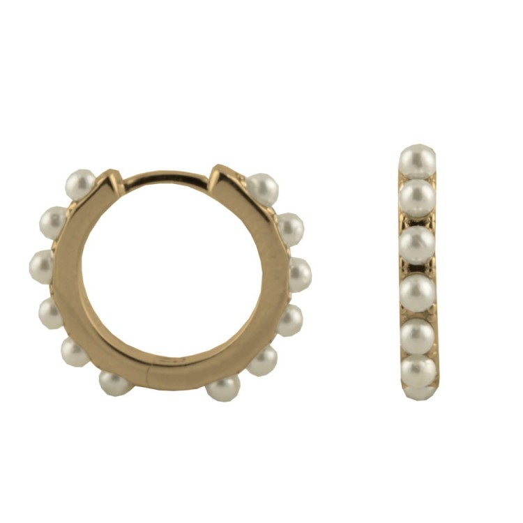 Srebrne pozłacane kolczyki koła PEREŁKI