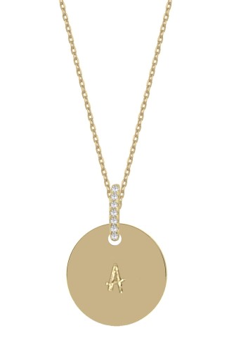 Srebrny pozłacany naszyjnik personalizowany blaszka z cyrkoniami