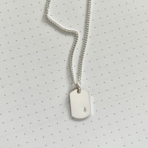 Srebrny naszyjnik personalizowany blaszka