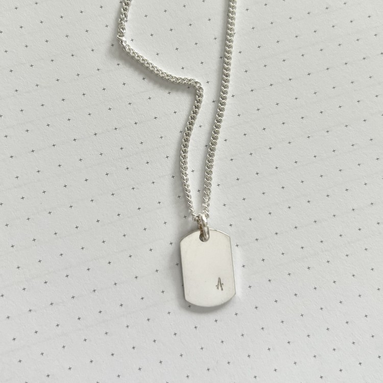 Srebrny naszyjnik personalizowany blaszka