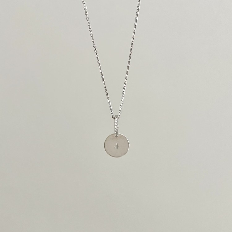 Srebrny naszyjnik personalizowany blaszka z cyrkoniami