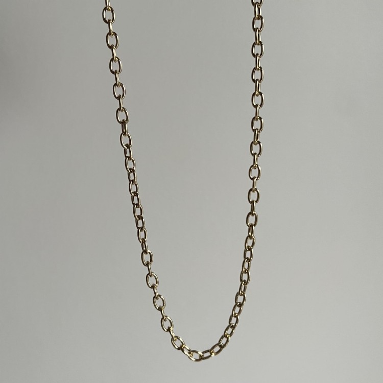 Srebrny pozłacany naszyjnik choker łańcuch  owal