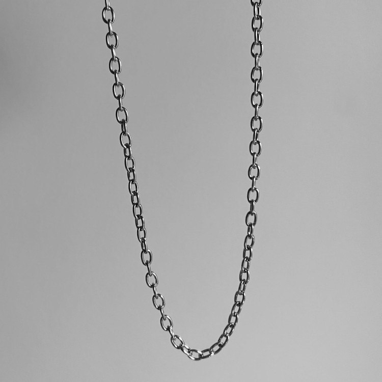Srebrny naszyjnik choker łańcuch  owal