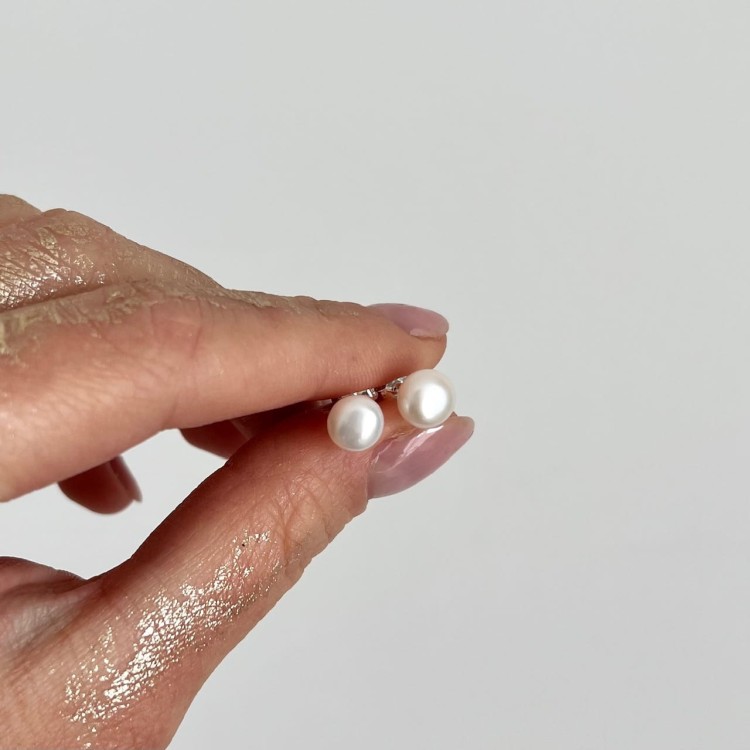 Srebrne kolczyki PERŁA naturalna hodowlana