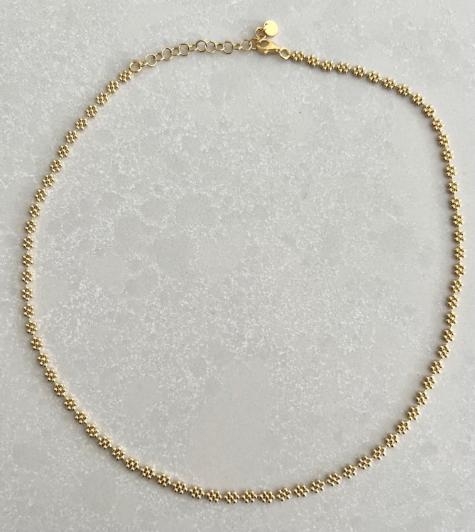Srebrny pozłacany naszyjnik choker KWIATY