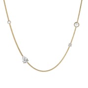 Srebrny pozłacany naszyjnik choker z cyrkoniami