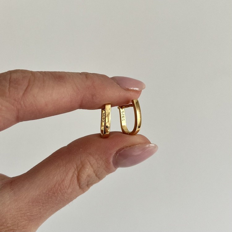 Srebrne pozłacane kolczyki owalne