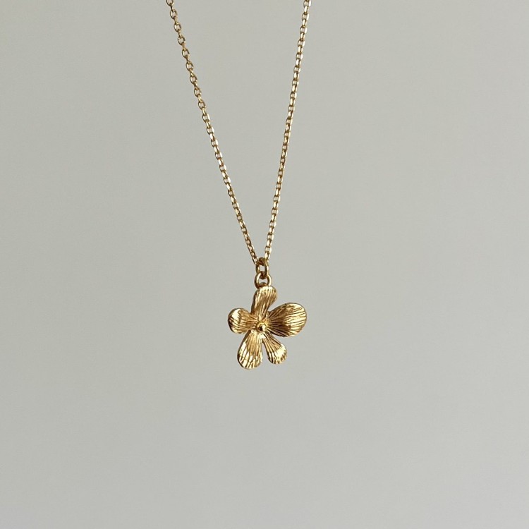 Srebrny pozłacany naszyjnik KWIATEK