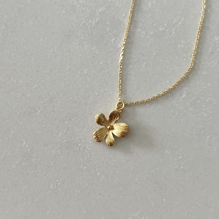 Srebrny pozłacany naszyjnik KWIATEK