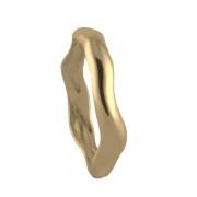 Srebrny pozłacany pierścionek nieregularny