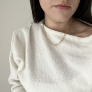 Srebrny pozłacany naszyjnik choker łańcuch  owal