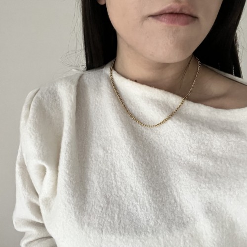 Srebrny pozłacany naszyjnik choker łańcuch pancerka