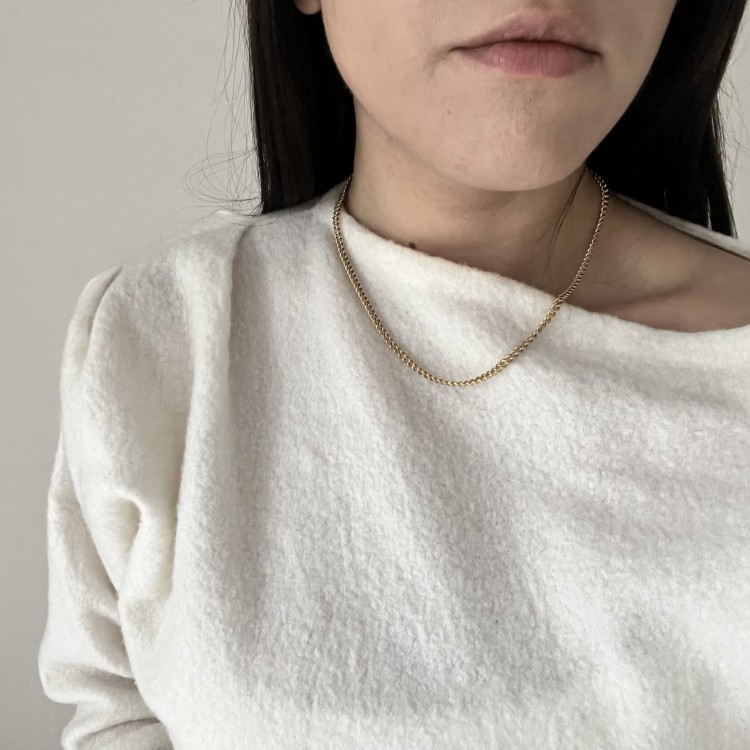 Srebrny pozłacany naszyjnik choker łańcuch pancerka