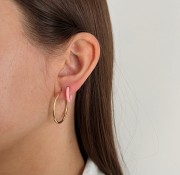 Srebrne  kolczyki koła RÓŻOWE