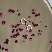 Srebrne  kolczyki koła RÓŻOWE