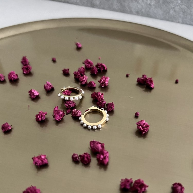 Srebrne pozłacane kolczyki koła PEREŁKI