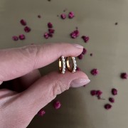 Srebrne pozłacane kolczyki koła PEREŁKI