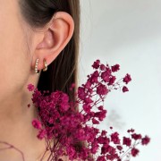 Srebrne pozłacane kolczyki koła PEREŁKI