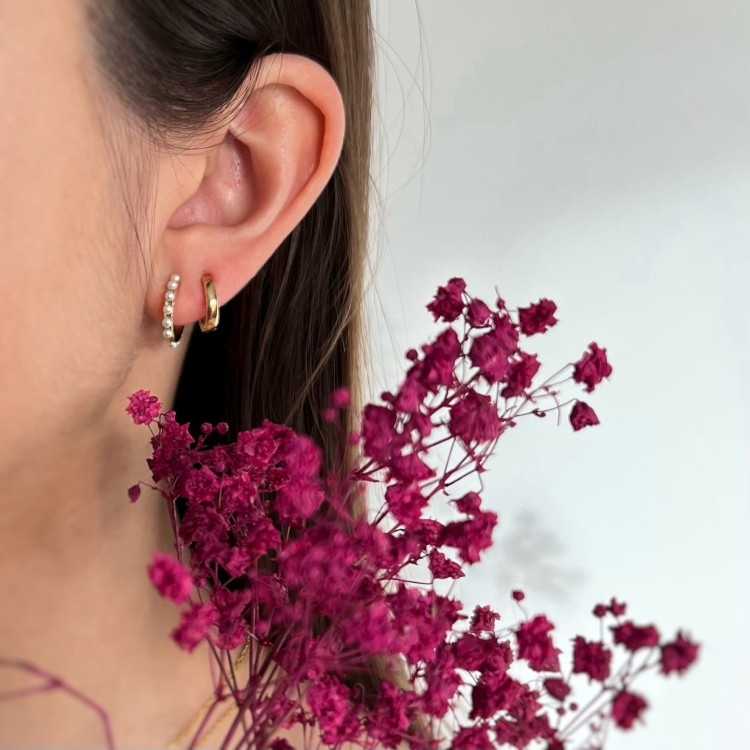 Srebrne pozłacane kolczyki koła PEREŁKI