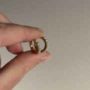 Srebrne pozłacane kolczyki koła PEREŁKI