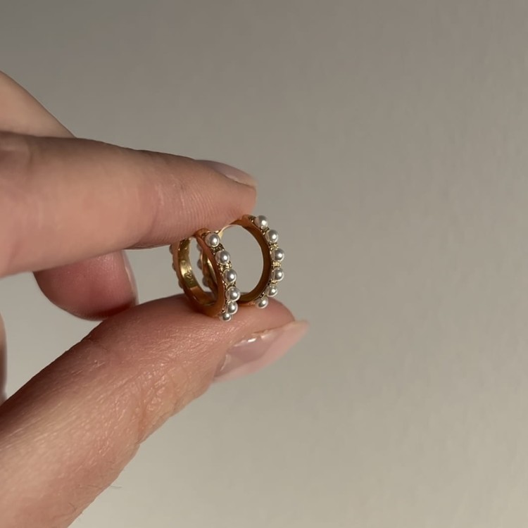 Srebrne pozłacane kolczyki koła PEREŁKI