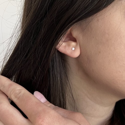 Srebrne kolczyki PERŁA mini naturalna hodowlana