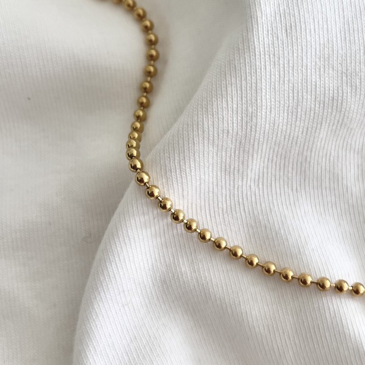 Srebrny pozłacany naszyjnik choker KULKA